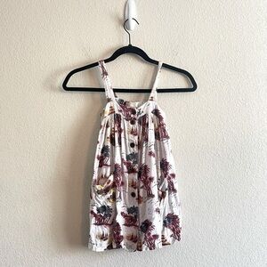 Bellerose Hawaiian Palm Tree Overall Dress Casual Sleeveless Kids Girls Size 4